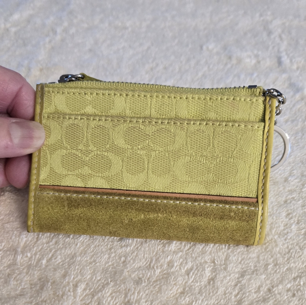 Coach Yellow Coin And Card Holder